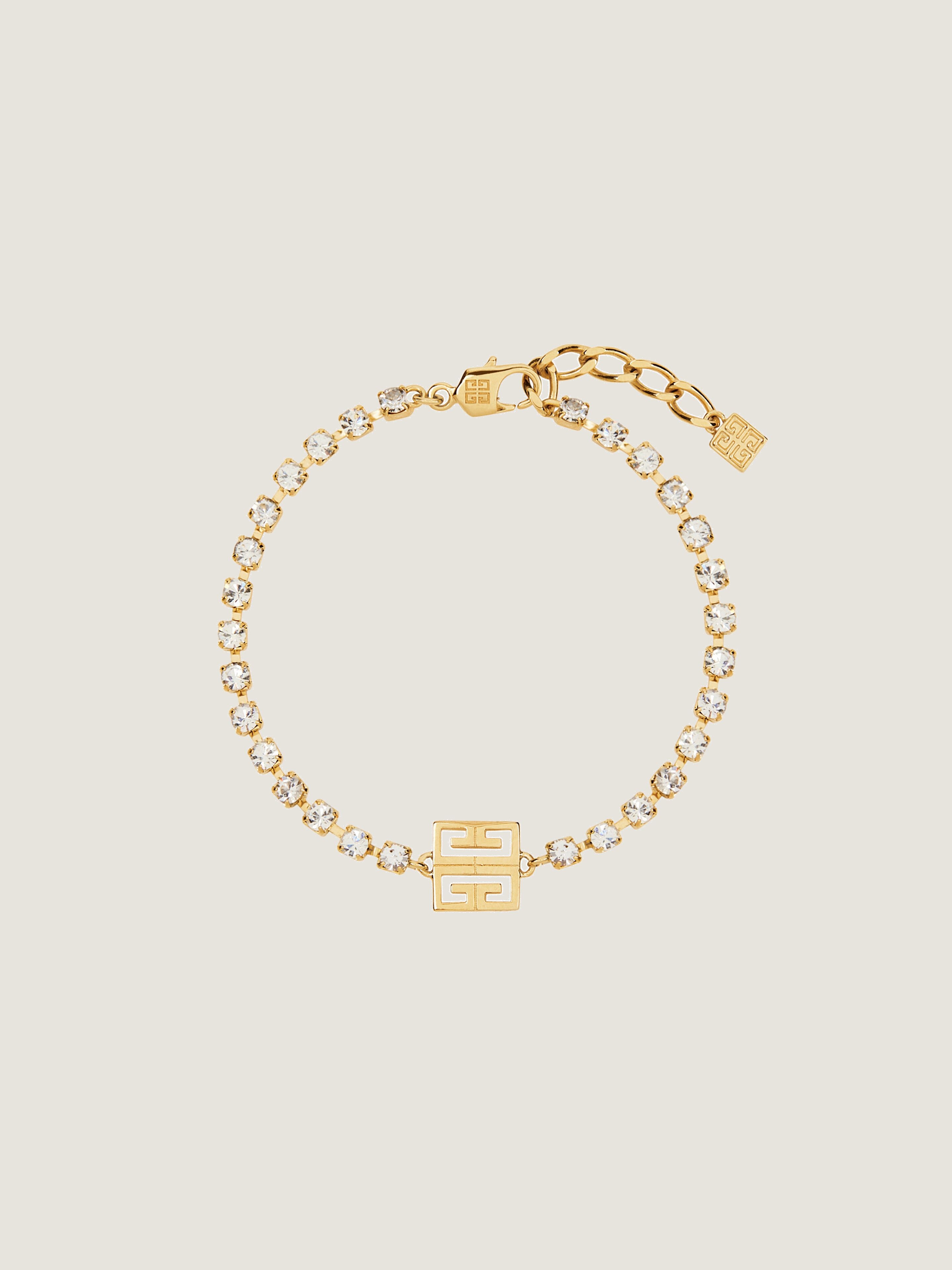 4G bracelet in metal with crystals